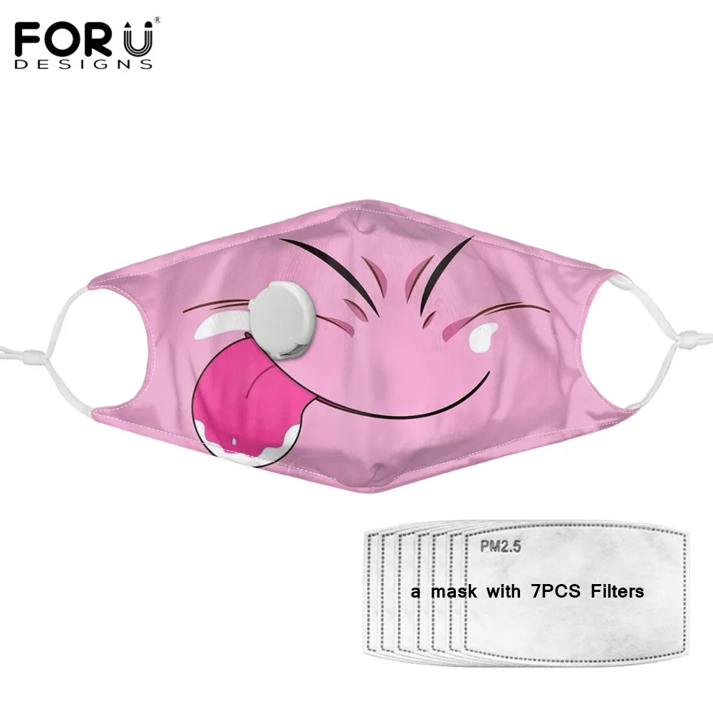 

FORUDESIGNS Funny Smile Face Pattern Unisex Anti Odor Smog Pollen Half Mouth Face Maske Kids Kawaii Reusable Creative Mask