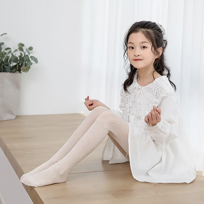 Summer thin hollow notes anti-hook silk pantyhose female baby summer mosquito socks student dance socks children's leggings