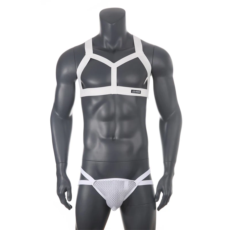 CLEVER-MENMODE Men Body Chest Harness Thongs Set Elastic Shoulder Strap Lingerie Jockstrap Stage Clubwear G String Costume Sexy Bondage Tops -Zentai shop online Hb42b238e43a24dbc9c9e8df2814ee678e.jpg