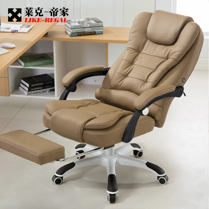 

Computer Household Work Lie Boss ergonomic Chair Lift Swivel Massage Footrest gaming luxury Synthetic leather office furniture