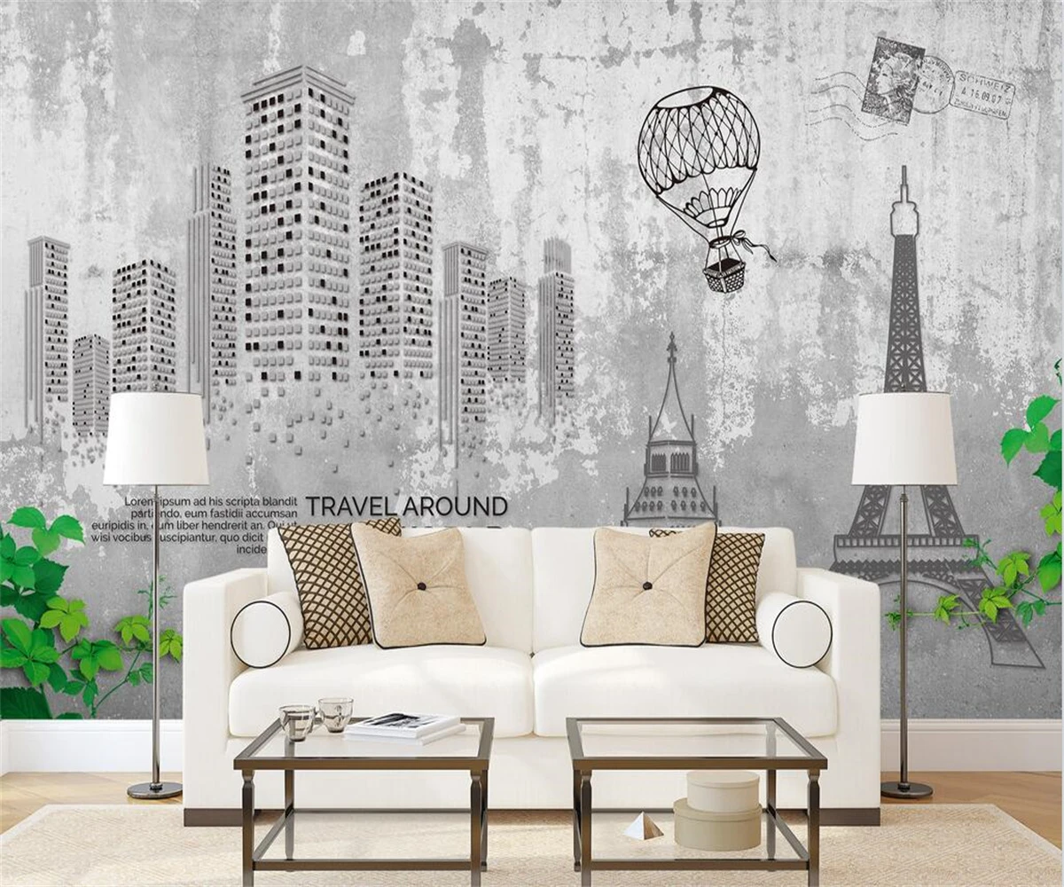 Een computer gebruiken Weven Aanpassen Beibehang Custom European-style Urban Architecture Iron Tower Suitable For  Bars And Cafes Personalized Theme Background Wall - Wallpapers - AliExpress