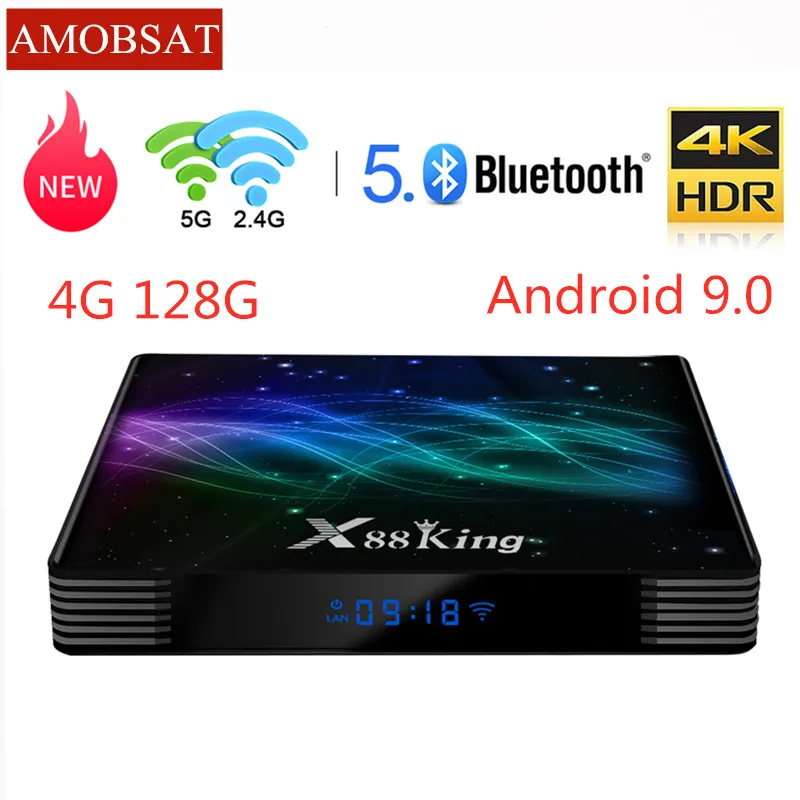 X88 King 4 ГБ 128G Amlogic S922X ТВ приставка Android 9,0 двойной Wifi BT5.0 1000M 4K Google Play Store Netflix Youtube 4K медиаплеер