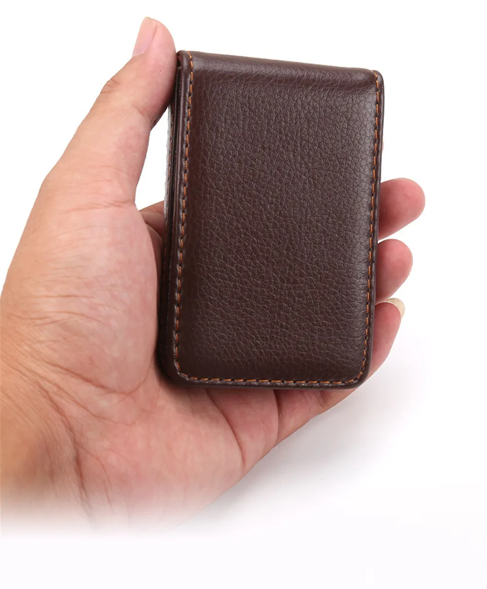 Умный кошелек RFID Блокировка pu кожаный мужской женский бизнес винтажный кредитный держатель для карт Многофункциональный водонепроницаемый чехол для карт