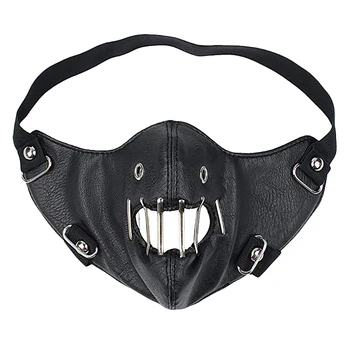 

Punk Leather Mask Motorcycle Biker Half Face Mask Anti-Dust Sport Mask