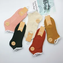 Для женщин носки кружевным гофрированным воротником модные Мягкий хлопок весенние, летние носки милые носки, красивые детские носки с принтом в стиле принцессы для девочек уютный Оборками носки, 10 пар в партии