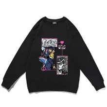 Clássico anime jojo bizarro aventura padrão impressão moletom dos homens japonês estilo tendência pulôver unisex moda camisolas