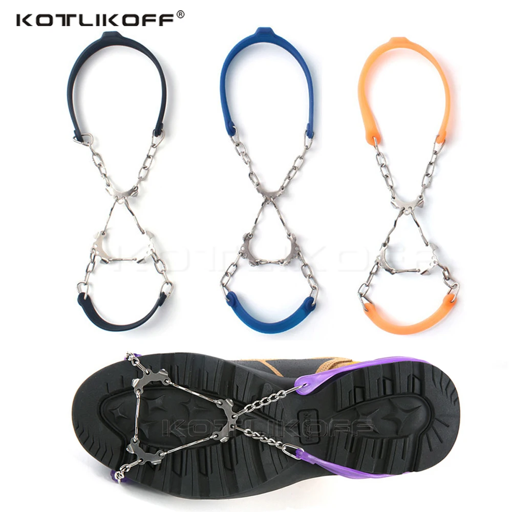Climbing Crampons KOTLIKOFF 6 Teeth For Outdoor Winter Walk Ice Fishing Snow Antiskid Manganese Steel Shoe Covers