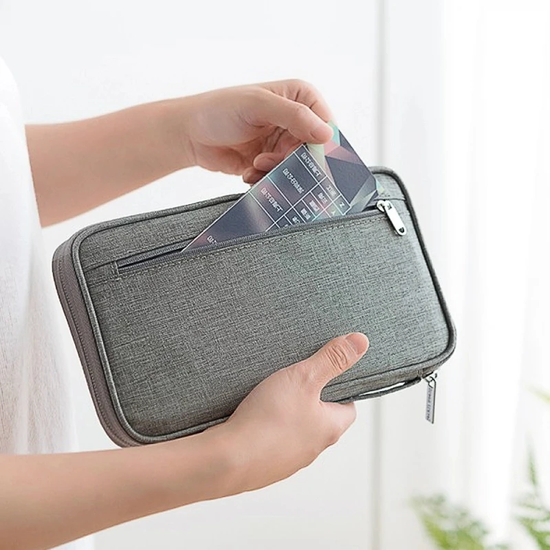 

BAKINGCHEF Travel Passport Storage Bags Credit Card Keys Container Card Wallet Document Holder Zipper Organizer Case Accessories