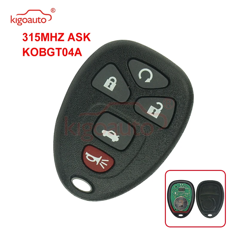 

Kigoauto Remote Key Fob 5 Button 315Mhz 22733524 For Chevrolet Pontiac G5 G6 Saturn Aura Sky 2008 2009 Remote Control KOBGT04A