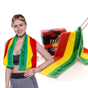 

Wholesale Qualiry Pure Cotton Soft Thick Sport Towel Highly-Absorbent Yarn Dyed No-Fade Sport Towel