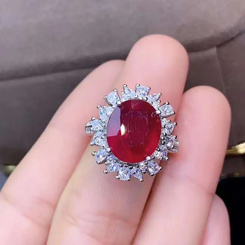 

Женское кольцо из серебра 925 пробы, с крупным натуральным драгоценным камнем