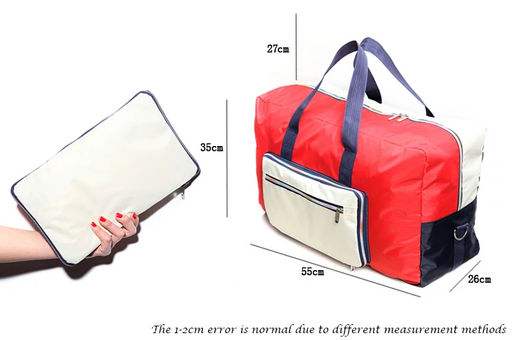 Foldable Travel Bag Women Large Capacity Portable Shoulder Duffle Bag Cartoon Printing Waterproof Weekend Luggage Tote Wholesale