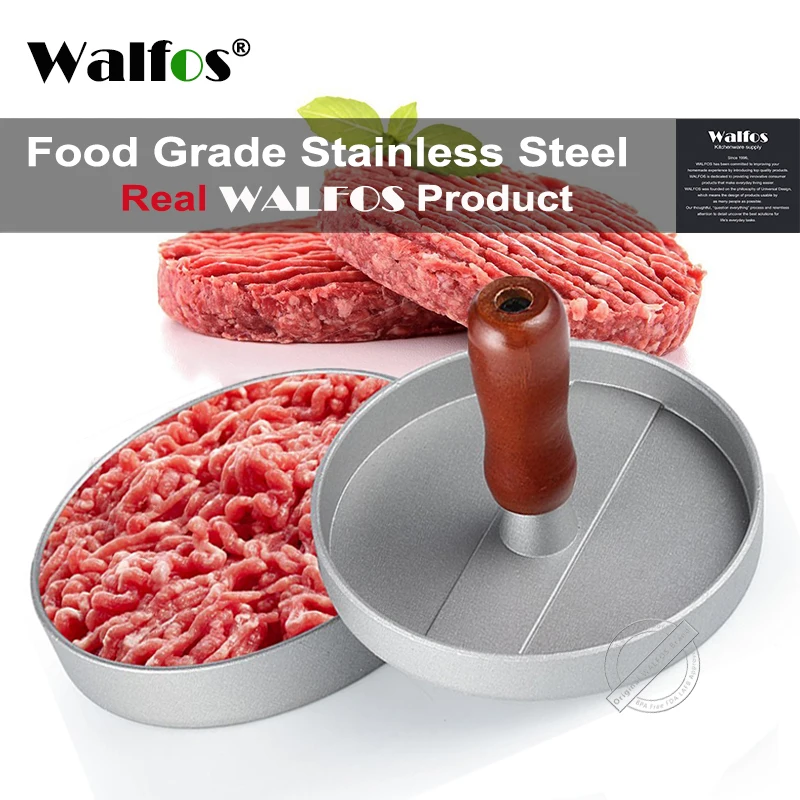 

WALFOS 1 Set Round Shape Hamburger Press Aluminum Alloy 11 CM Hamburger Meat Beef Grill Burger Press Patty Maker Cooking Tools