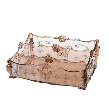 

FashionPlastic Makeup Organizer Desktop Storage Box Living Room Home Remote Control Container Cosmetics Case Office Finishing Bo