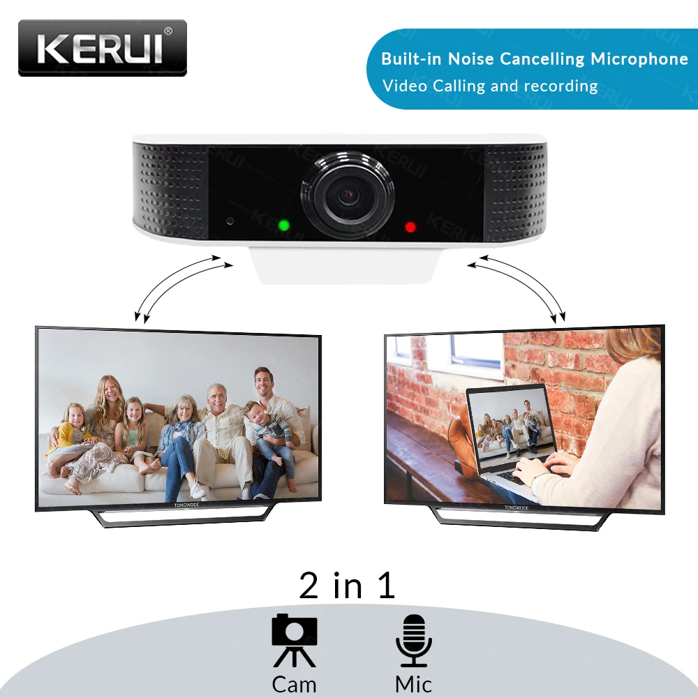 KERUI 2MP 1080P мини встроенный микрофон веб камера Full HD USB для ПК компьютера ноутбука LIVE