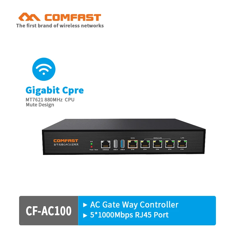 Comfast CF-AC100 880Mhz Gigabit AC Authentication Gateway Routing MT7621 Multi WAN Load balance Core Gateway wifi project router wireless wifi range extender