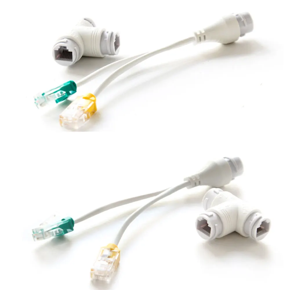 10pcs splitter POE cable /Separate two POE network cable three-way RJ45 head used to  POE/IP camera/router/AP/TV box
