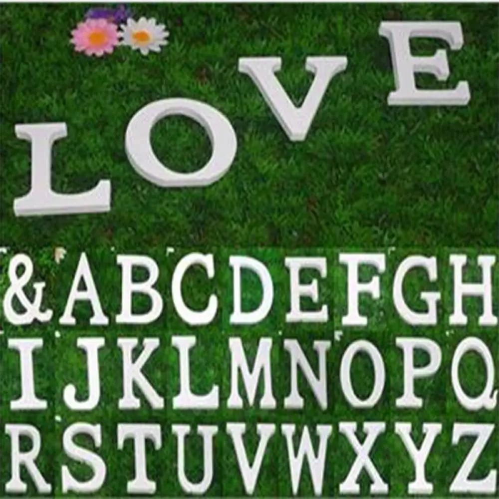 

1pc 9CMX9CM White Wooden Letter English Alphabet DIY Personalised Name Design Art Craft Free Standing Heart Wedding Home Decor