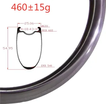 

WINDVANE Paintless Carbon Road Bike Rim Brake Tubeless Clincher 700C 25mm Width 55mm depth 460±15g HTG 280℃