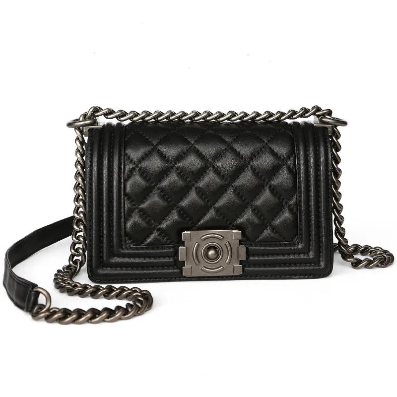 

2019 New Style Brand Fashion Sheepskin WOMEN'S Bag Rhombus Chain Bag Genuine Leather Women's Freaky Bag Crossbody Bag Fashion
