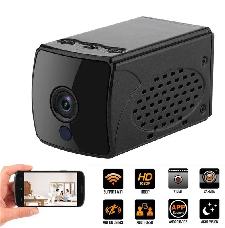 Беспроводная WiFi IP мини камера 1080P HD Смарт ночное видение микро Обнаружение