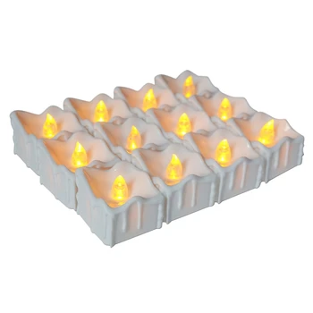

Square Tearful Electronic Candles, Luminous Led Candle Lights, Christmas Decorations,Tea Wax (1 Box of 12) Yellow Flash