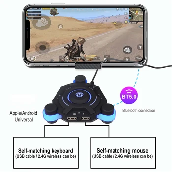 

PUBG Gamepad Controller Bluetooth Converter Mobile Phone to PC Adapter for P6 PUBG Gaming Keyboard Mouse Converter