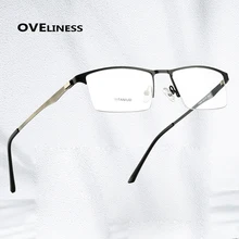 male eyeglasses 2020 eye glasses frame for men Half Metal Eyewear frames Optical Myopia Prescription Computer glasses Spectacles Eyewear