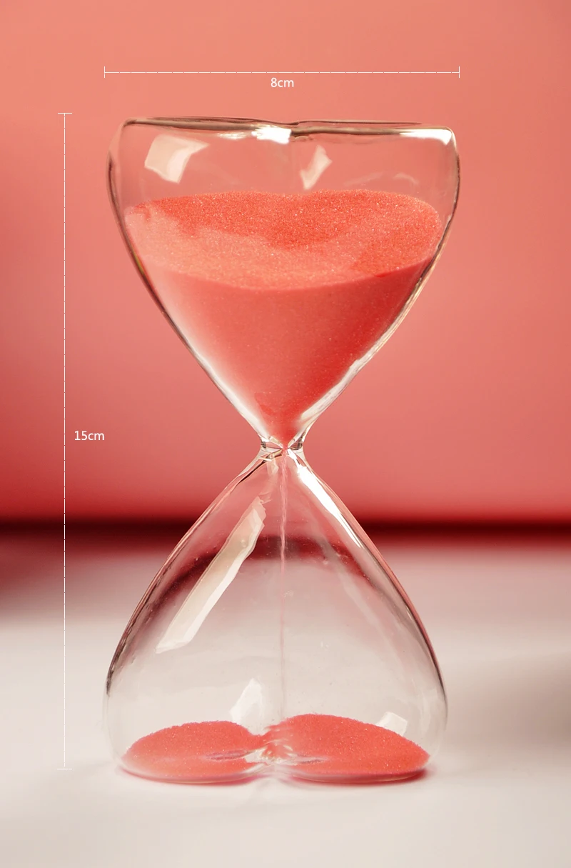 Exquisite and beautiful love shape time hourglass 15 minutes calculator Creative gift gift for girlfriend