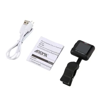 

AROMA Clip-on Guitar Tuner Color Screen with Built-in Battery USB Cable for Electric Guitar Bass Ukulele Violin