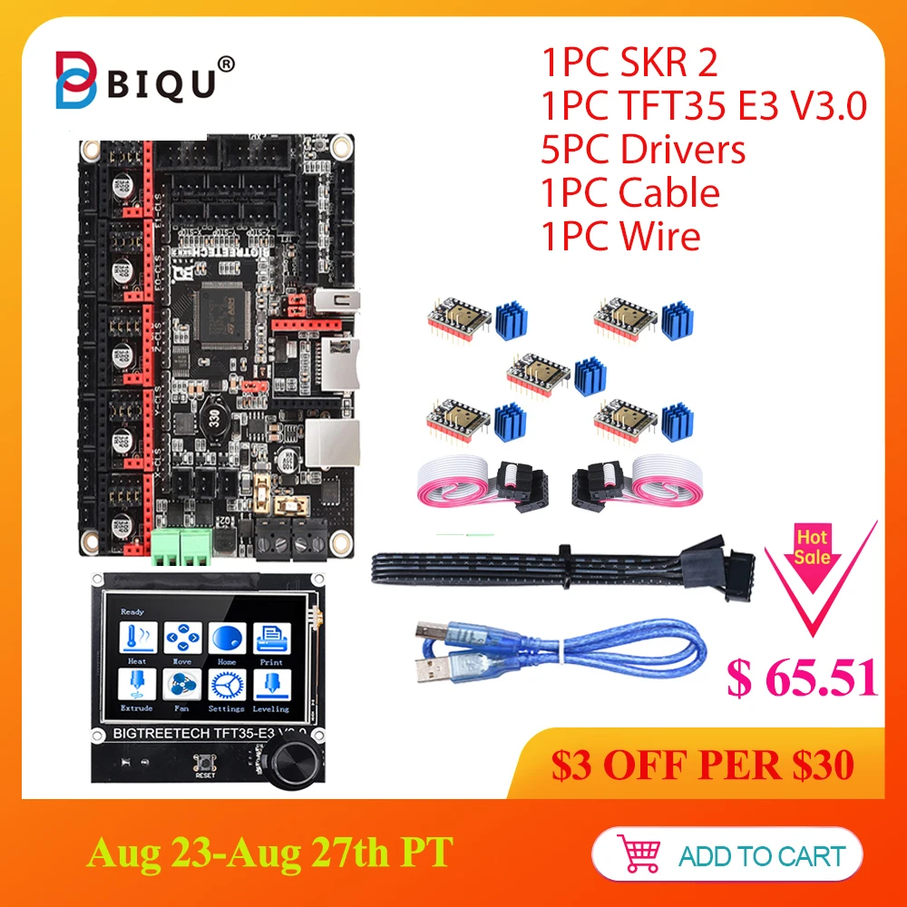 32-битная плата BIGTREETECH SKR 2 + TFT35 V3.0 TMC2209 TMC2208 обновление BTT V1.4 Turbo MKS SGEN CR10 Ender 3 V2