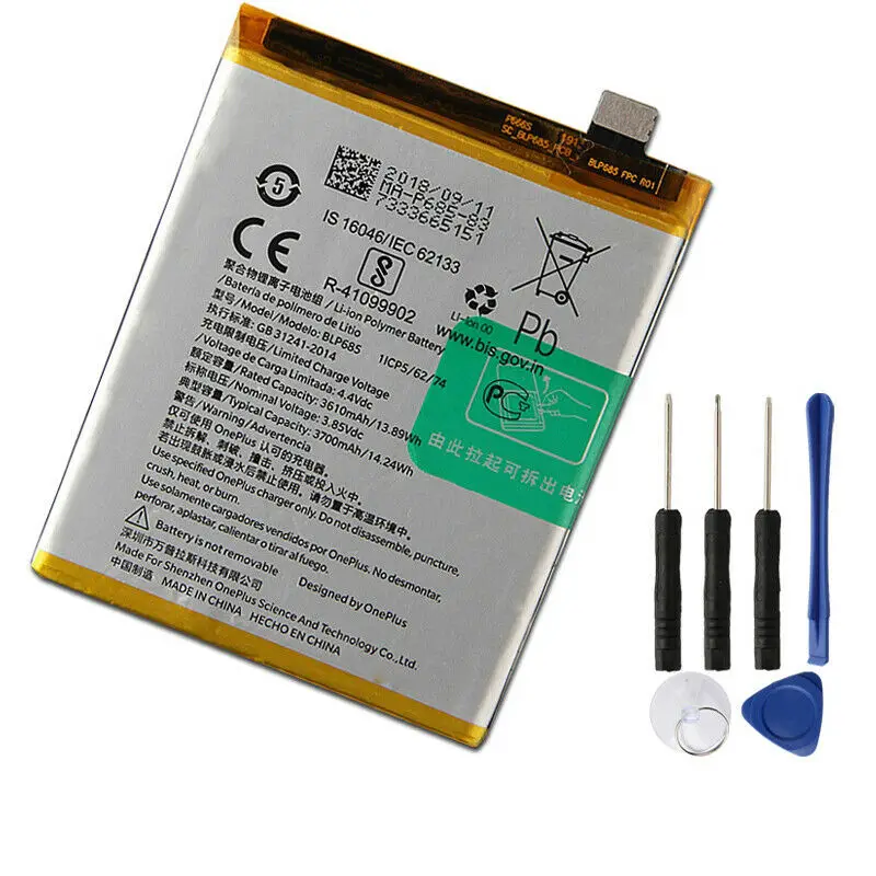 Оригинальный сменный аккумулятор для телефона BLP685 1 + 6T OnePlus 3700mAh|Аккумуляторы