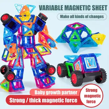 

44-88pcs Magnetic Designer Building Set Model Toys For Kids Large Magnetic Building Block Brick Baby Children Antistress Toy