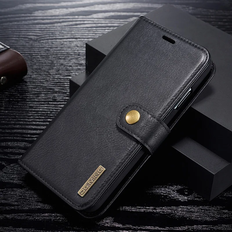 Для Samsung Galaxy S8 S9 S10 Plus Note 10 9 8 бумажник чехол кожаный чехол с отделениями для Бизнес, телефонная сумка для iphone A40 A50 A6 A8 плюс A7 A9 - Цвет: Черный