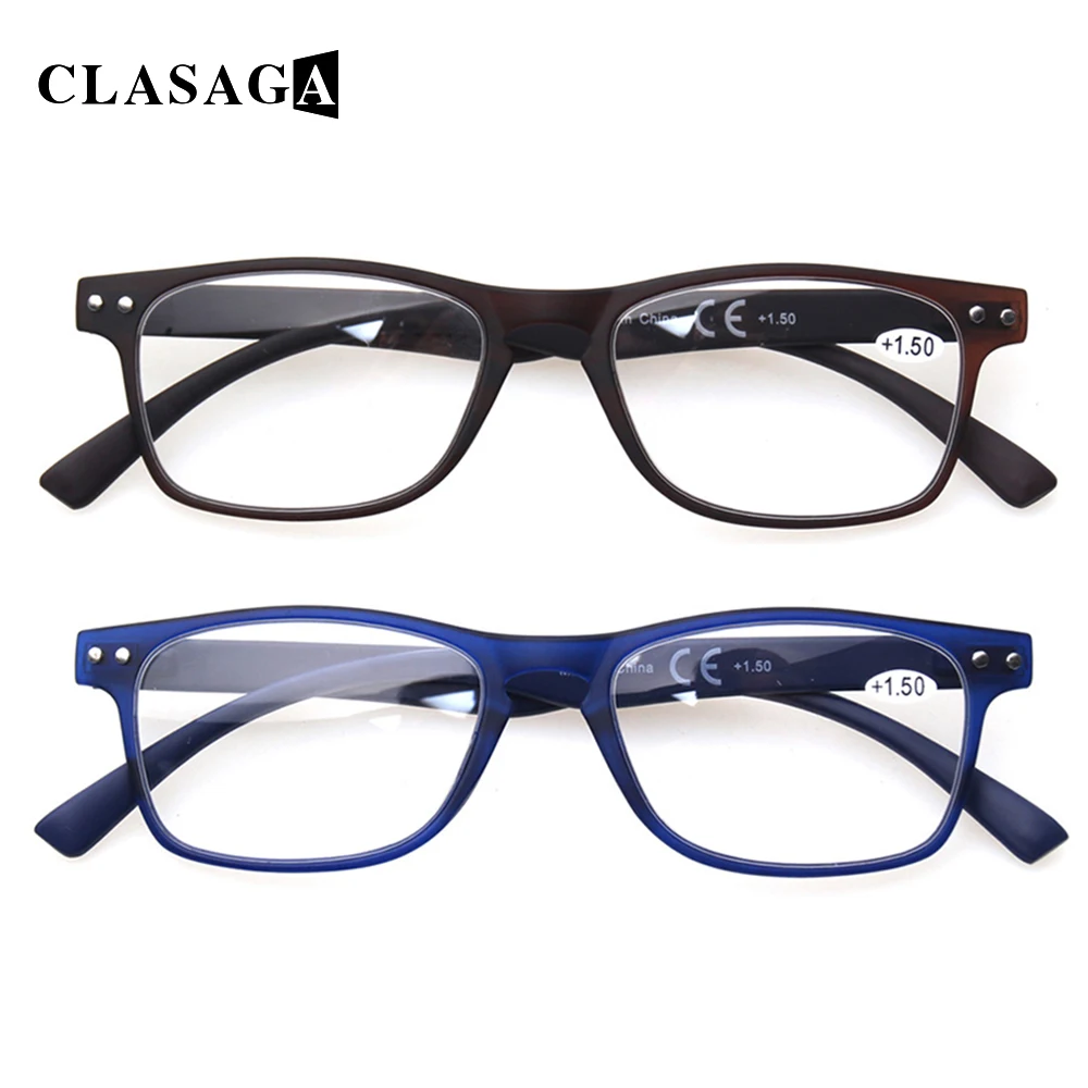 CLASAGA  2 Pack Metal Hinge Reading Glasses Men and Women HD Reader Prescription Eyeglasses Diopter +0.5+1.0+2.0+3.0+4.0+5.0+6.0