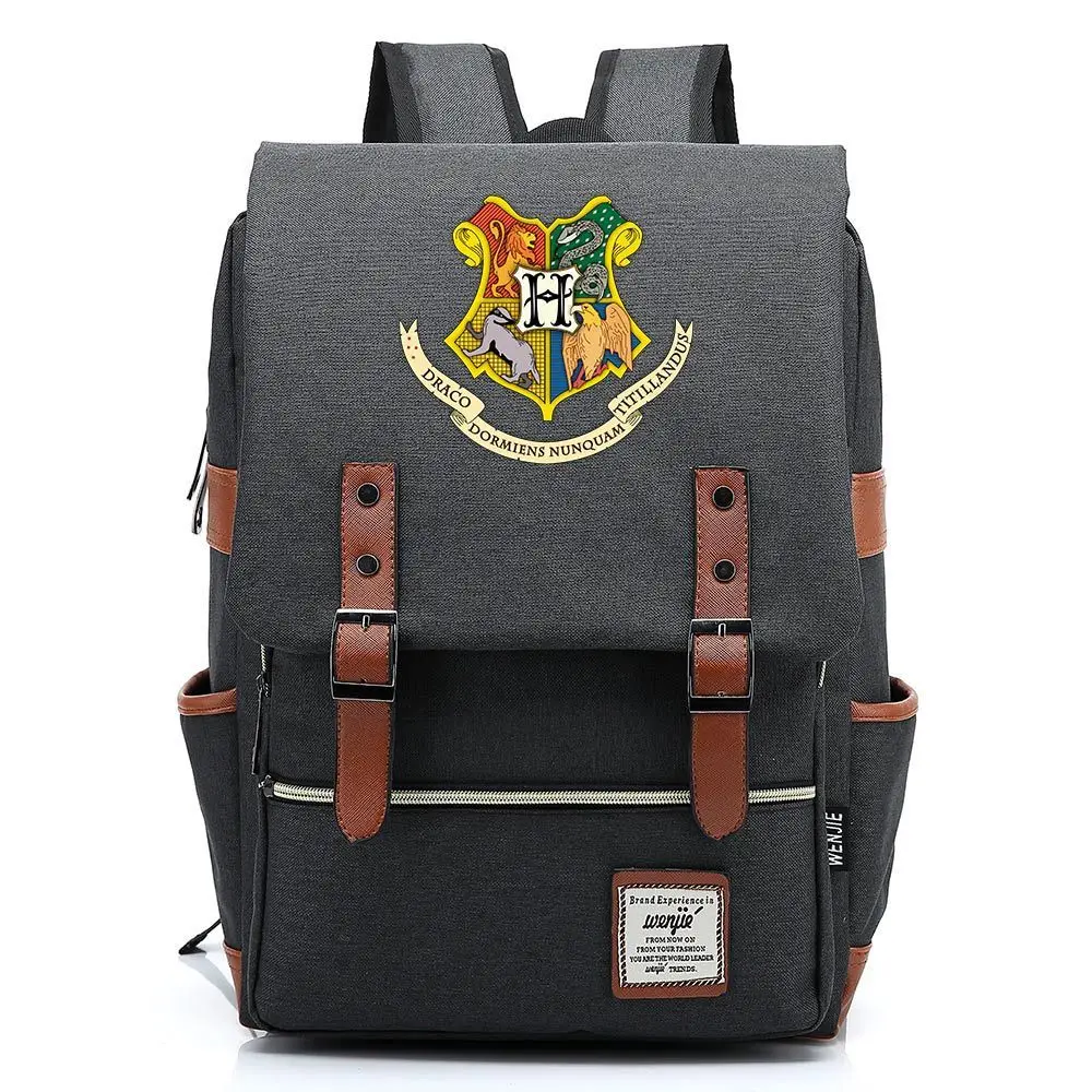 Новинка для Vip Link Magic Hogwarts Ravenclaw Слизерин Гриффиндор для мальчиков и девочек портфели для подростков сумки рюкзаки для женщин и мужчин - Цвет: Dark grey