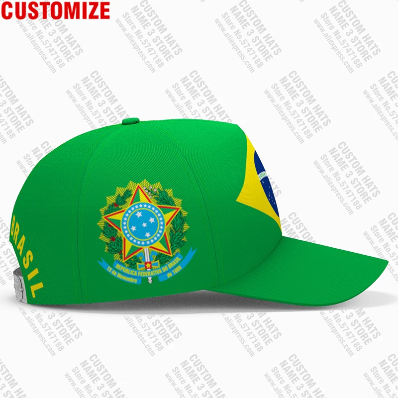Hb42c5e318d2f4d3ba133afa9f1535a7bx Boné Beisebol Brasil Personalizado 3D | Nome, Número, Logotipo, Bandeira