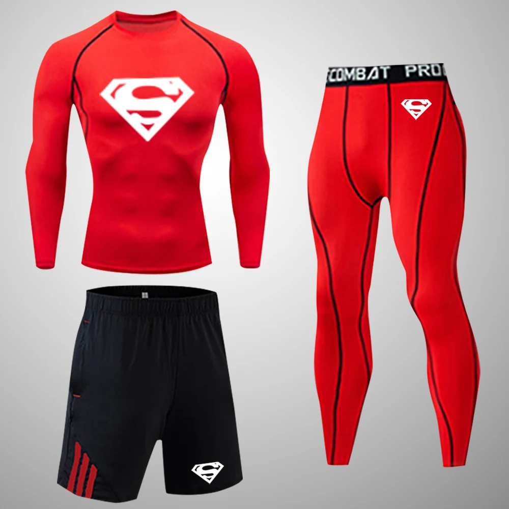 Compressed men sportswear long-sleeved trousers quick-drying running suit high-quality warm clothes jogging training sportswear