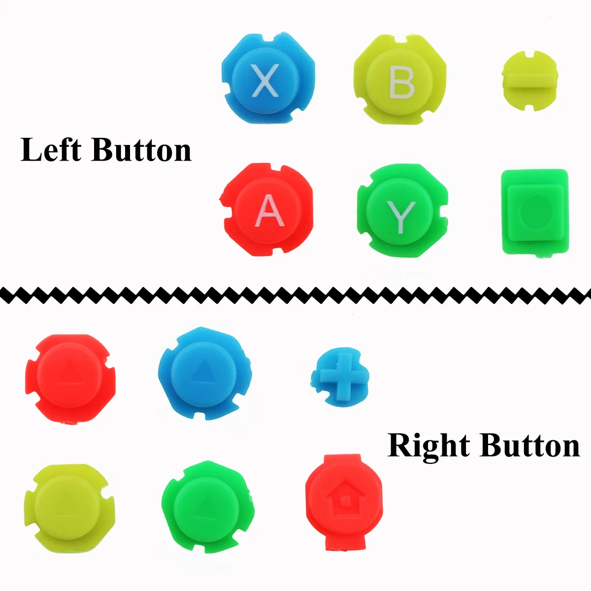 Left Right Buttons YuXi, розовый, фиолетовый, синий, желтый, зеленый, сменный корпус, чехол для NX JoyCons, чехол для контроллера - Цвет: Left Right Buttons