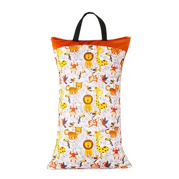 

Double Zipper Portable Hanging Baby Laundry Storage Large Capacity Cloth Diaper Bag Inserts Nappy Daily Home Printed Wet Dry