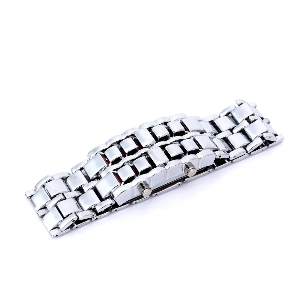 Lava Iron Samurai Men's Watch Luxury Stainless Steel Band LED Watches Date Hour Punk Bracelet Sport Wristwatches reloj hombre