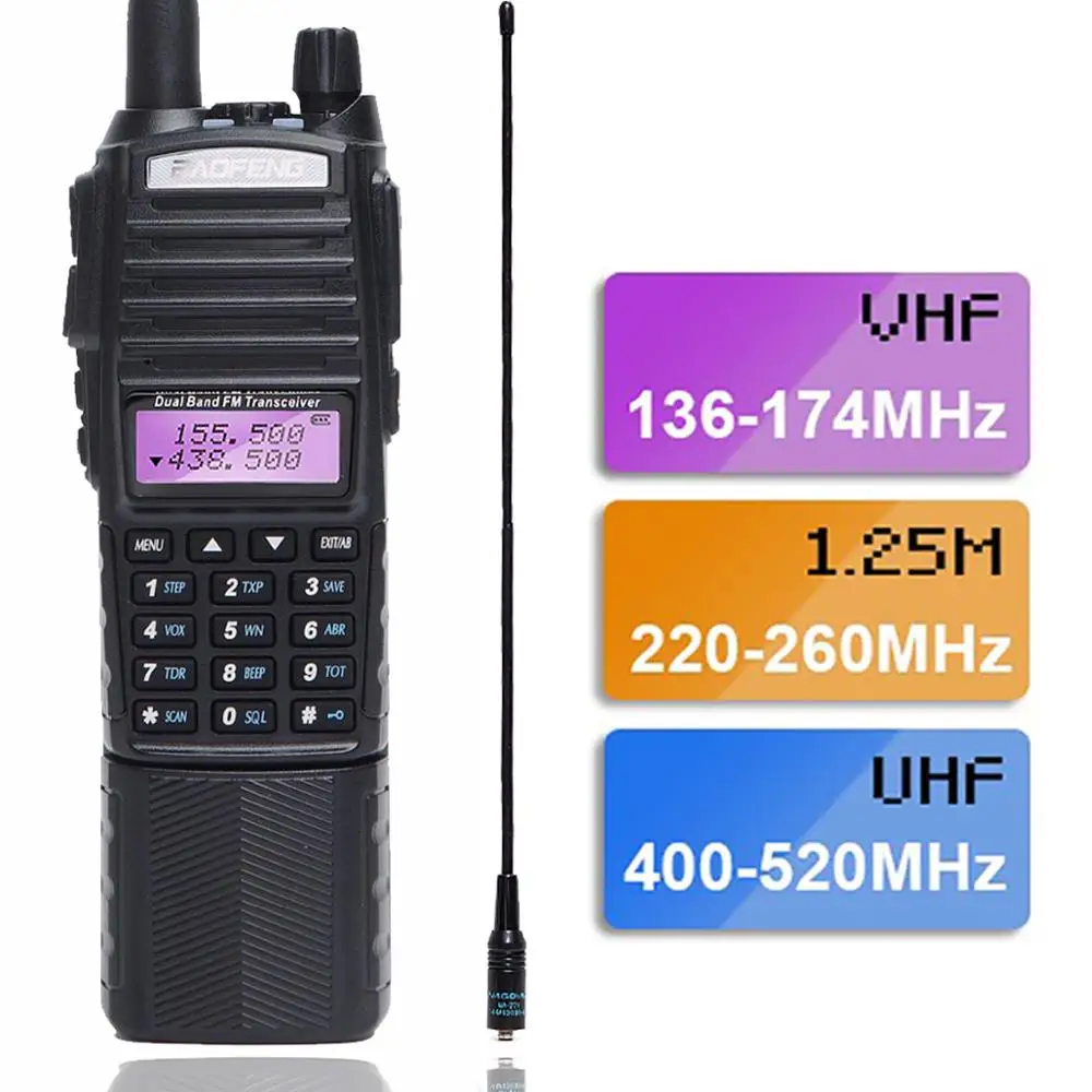 add 771 antenna BaoFeng UV-82T трехдиапазонная батарея 3800 мАч 136-174/220-260/400-520 МГц WalkieTalkie портативная антенна 220 МГц Ham радио с двойной PTT - Цвет: add 771 antenna