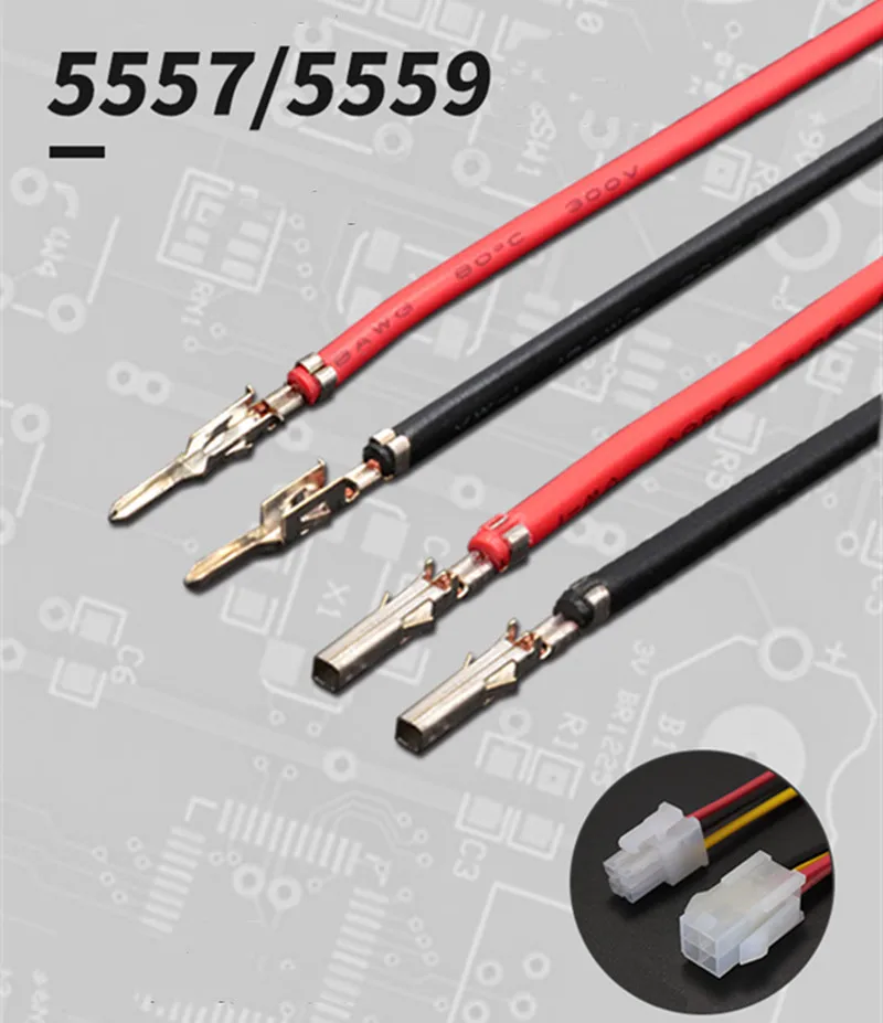 10ks 5557/5559 4.2mm namestí konektor drát pánský ženské dokovací svorka kabel 18AWG 30CM multi barva PCI expres drát postroj