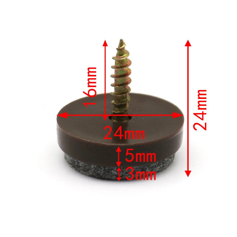 brown 24mm 20 шт скользящие Нескользящие плитки войлочные протекторы для ногтей Новое поступление высокое качество 4 Размер стол стул ноги Нескользящие войлочные накладки для ногтей - Цвет: brown 24mm
