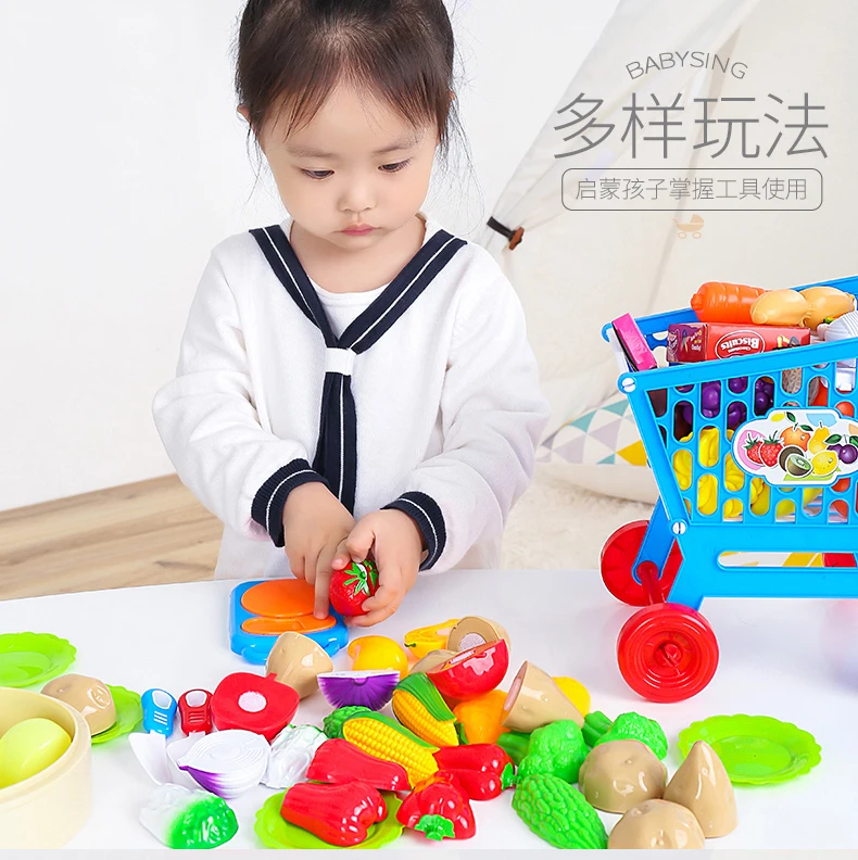 Детские наборы игрушек, игровой домик, кухня, комбинация овощей для девочек и мальчиков, слайсер для торта, фруктов