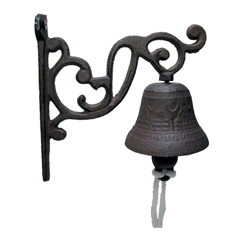 Outdoor Dinner Bells Cast Iron Bracket Mounts Bell Indoor Outdoor Wall Decor