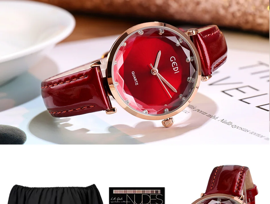 GEDI Топ люксовый бренд модные женские часы кожаные женские наручные часы женские часы повседневные ремешок Reloj Mujer простые