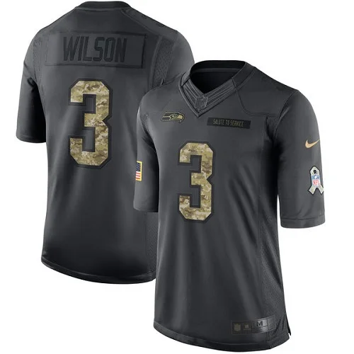 MEN Мужская Новинка, высокое качество, Seattle Russell Wilson Seahawks Black Rush jersey - Цвет: MEN