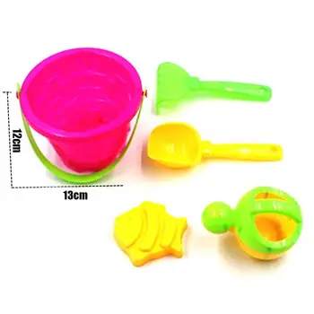 

5Pcs/set Castle Bucket Spade Shovel Rake Water Tool Sand Beach Dune Kids Summer Random game Sand Color Gift For Children M9C2