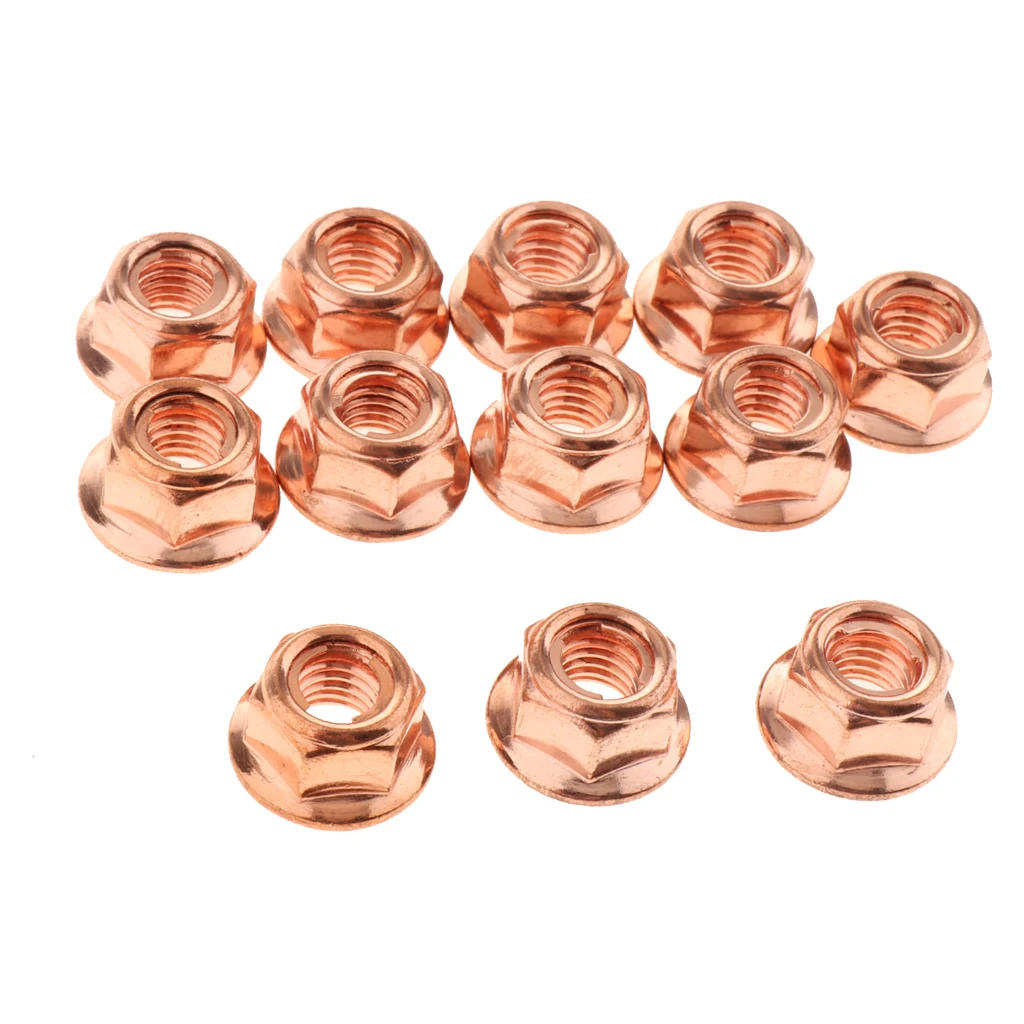 12 x Copper Flashed Exhaust Manifold Nuts M8 Pitch High Temperature for BMW 3 Series E30